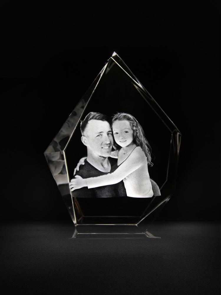 Custom Father's Day Gifts 3D Crystal Prestige for Your Hero Personalized Image Etched in Glass