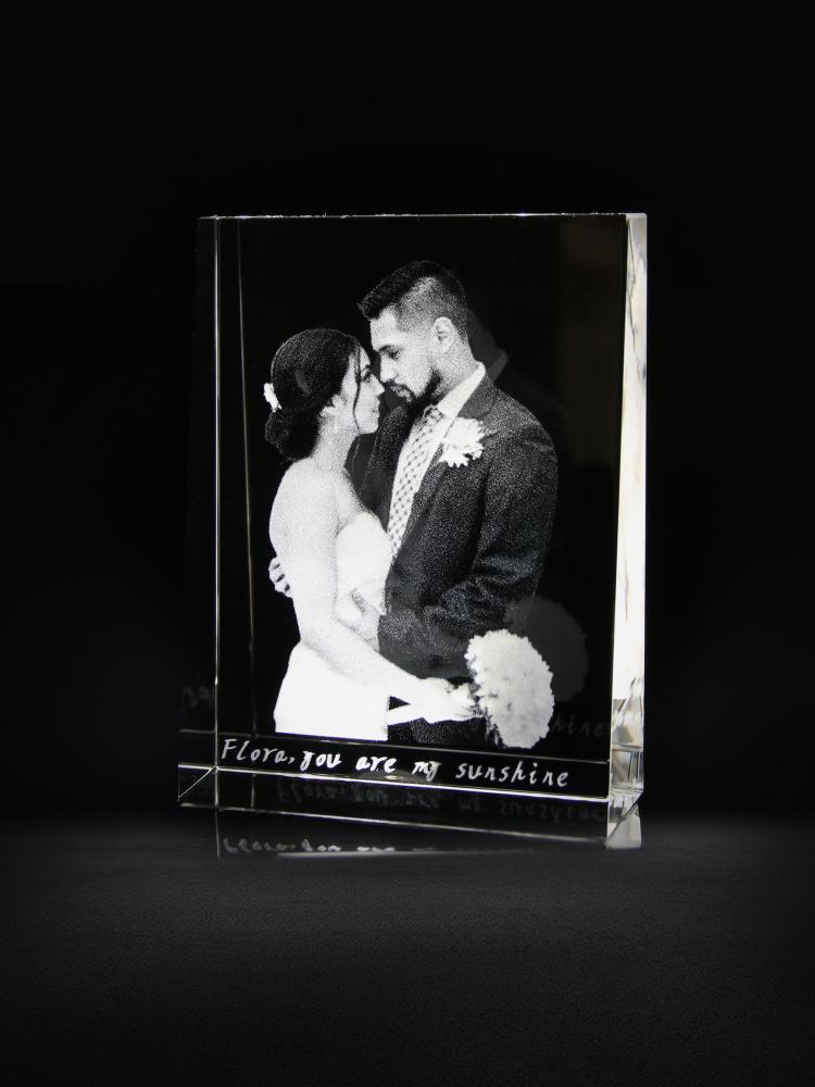 2D Laser Engraving Rectangle Photo Frame Custom Wedding Anniversary Gifts for Your Love