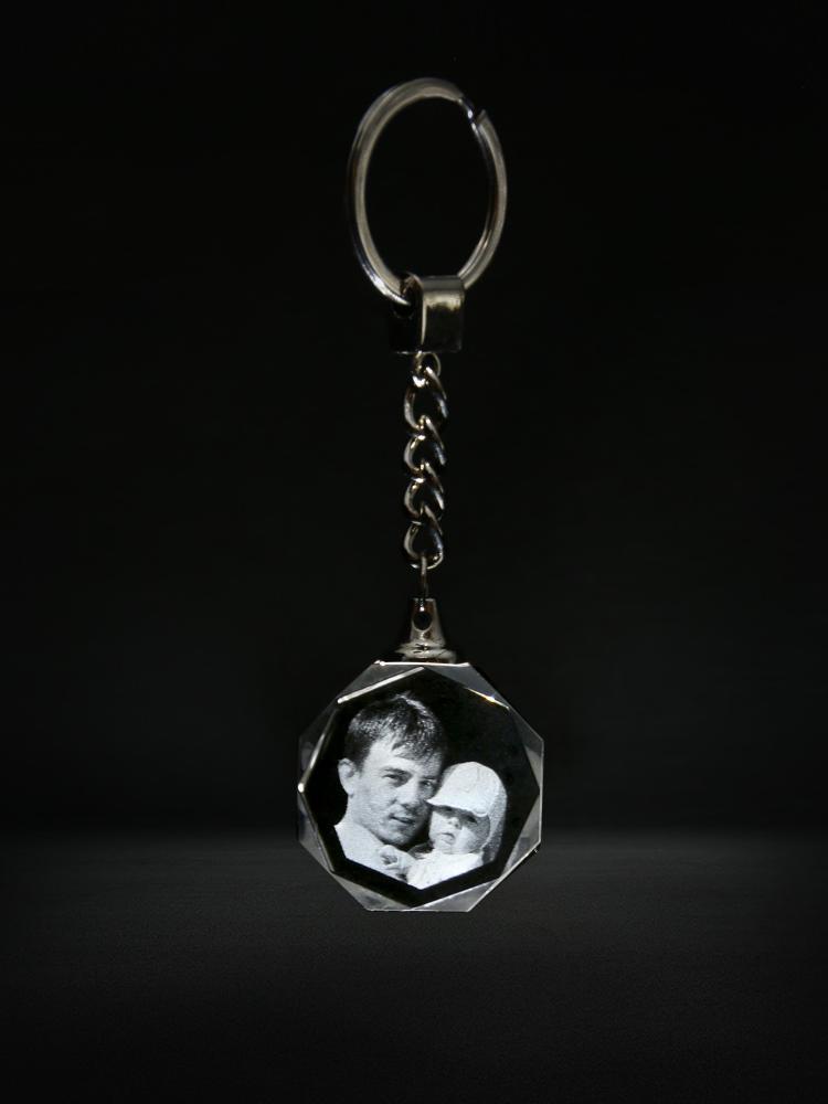 Custom Crystal Key Chain with Your Own Photo 2D Crystal Photo Gifts for Birthday Anniversary Memento