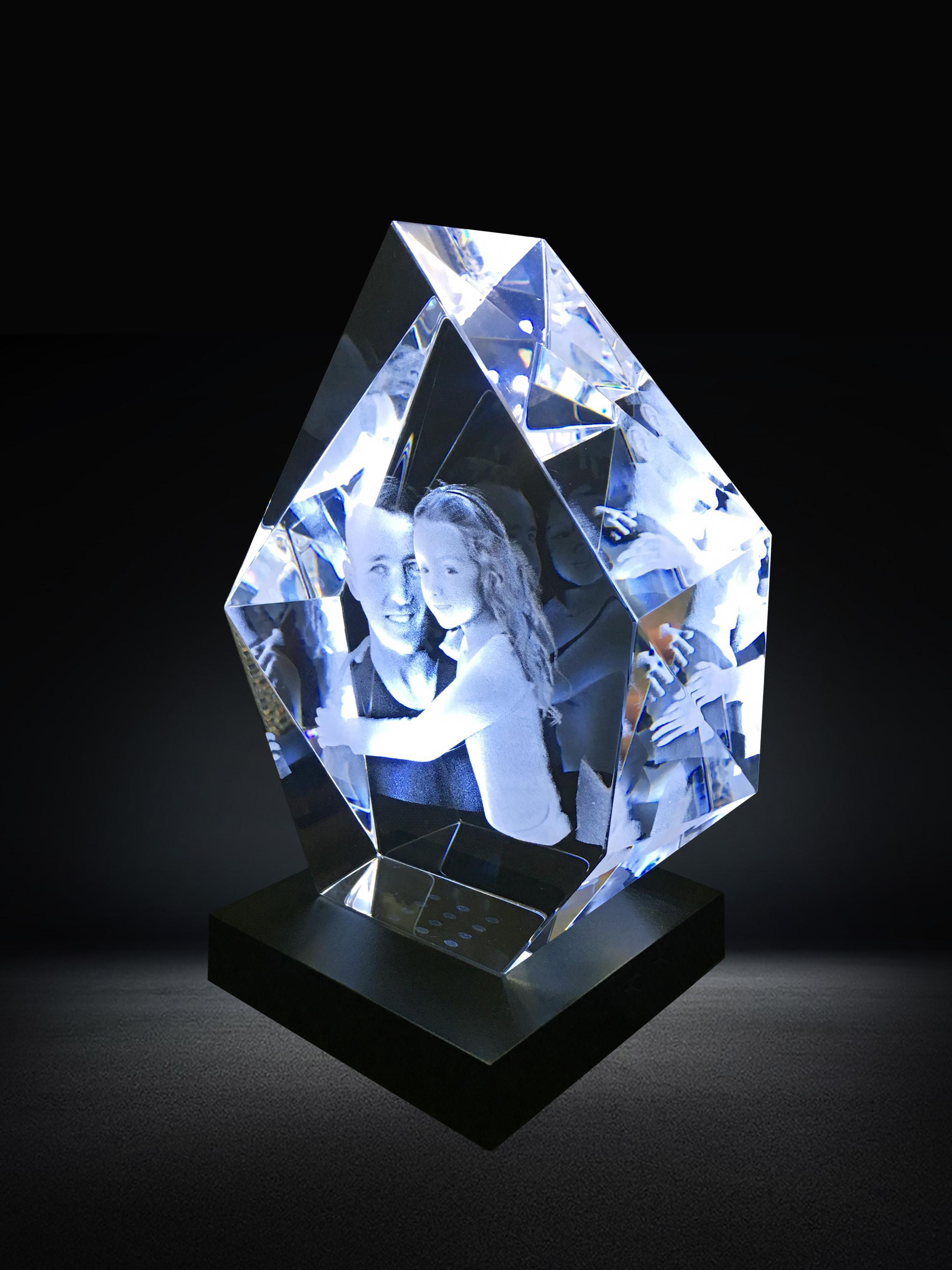 Custom Father's Day Gifts 3D Crystal Prestige for Your Hero Personalized Image Etched in Glass