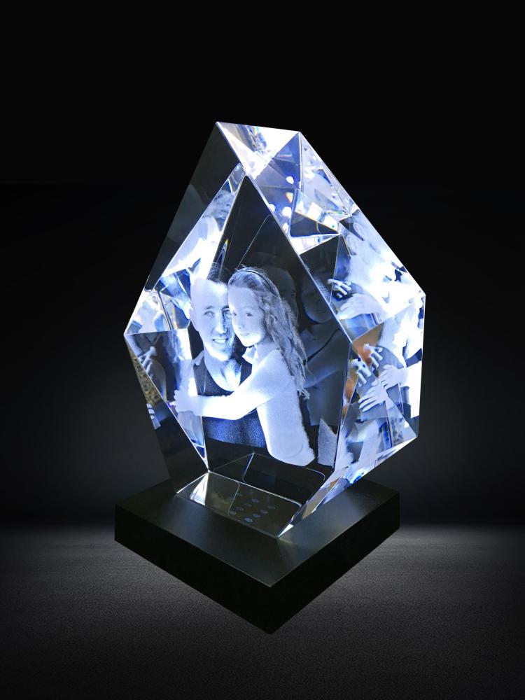 Custom Father's Day Gifts 3D Crystal Prestige for Your Hero Personalized Image Etched in Glass