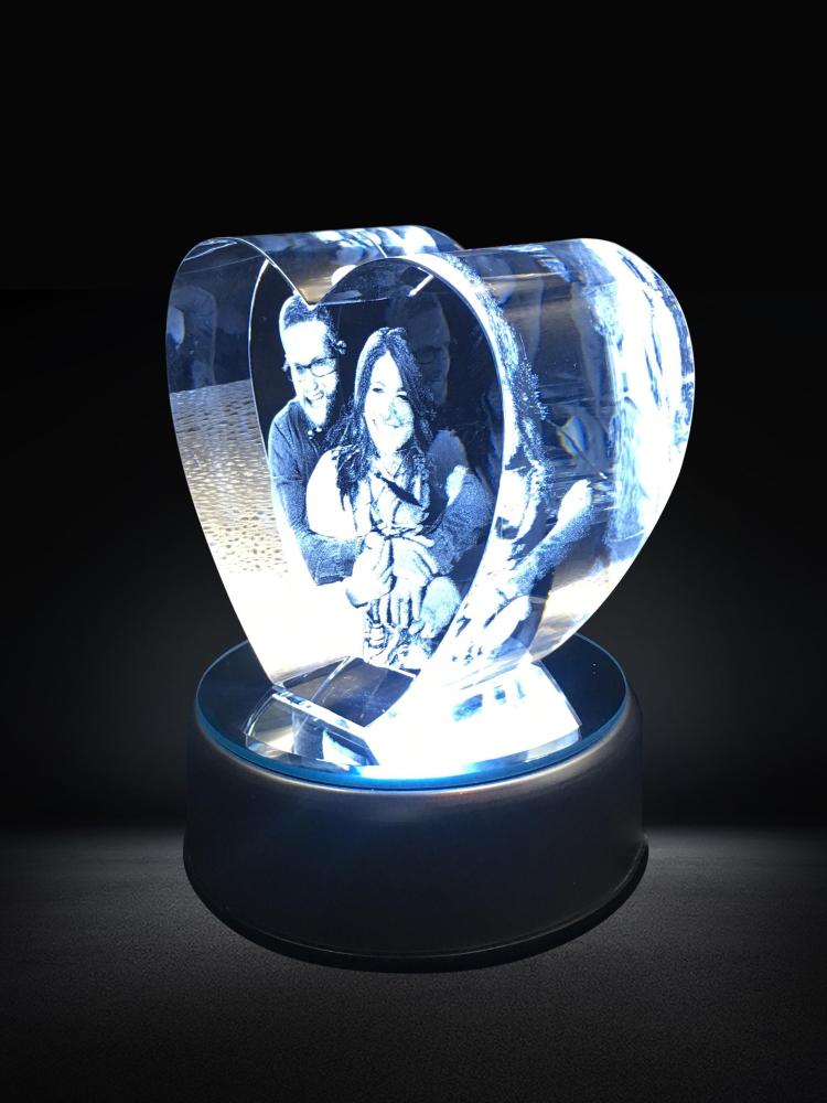 Custom 3D Glass Heart Creative Valentine's Gift Wedding Anniversary Gifts by Year