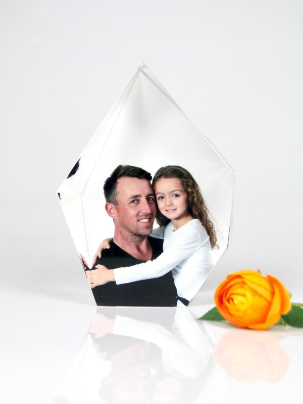 Crystal Personalized Father's Day Gifts Custom Photo Frame Color-Printed Crystal Prestige
