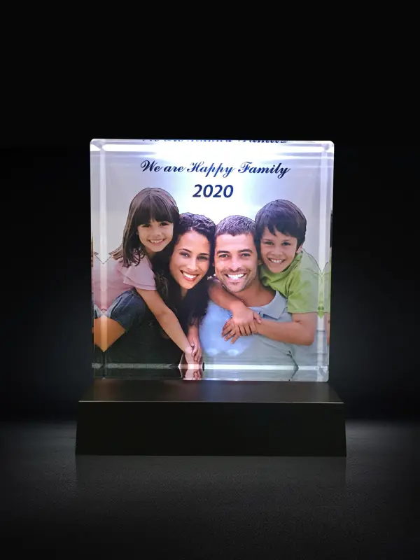 Family Photo Frame Cube Glass Picture Gifts Customized with Your Own Photo