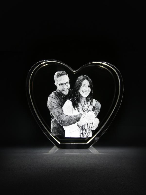 Custom 3D Glass Heart Creative Valentine's Gift Wedding Anniversary Gifts by Year