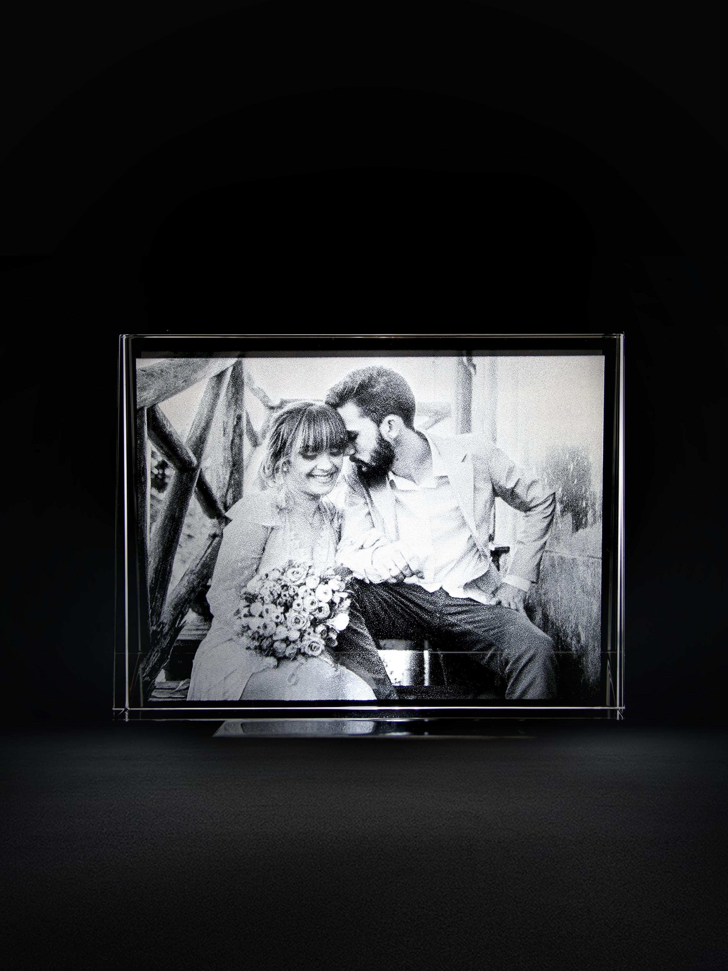 Wedding Gifts 2D Crystal Plate Landscape for Valentine's Day 3D Anniversary Picture in Glass