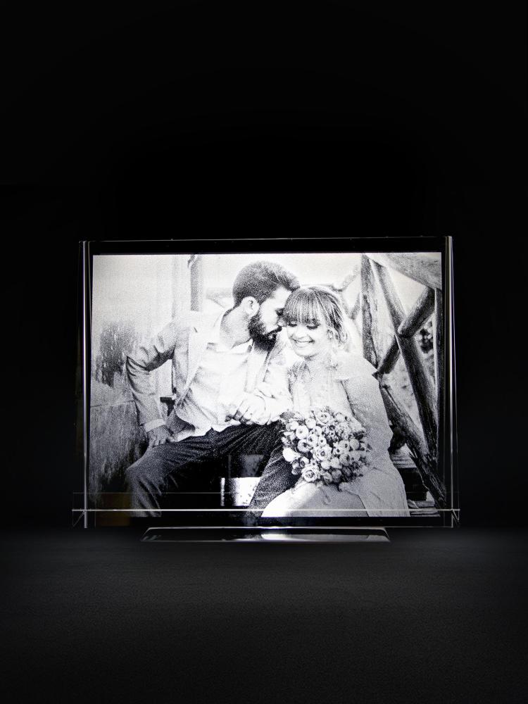 Wedding Gifts 2D Crystal Plate Landscape for Valentine's Day 3D Anniversary Picture in Glass