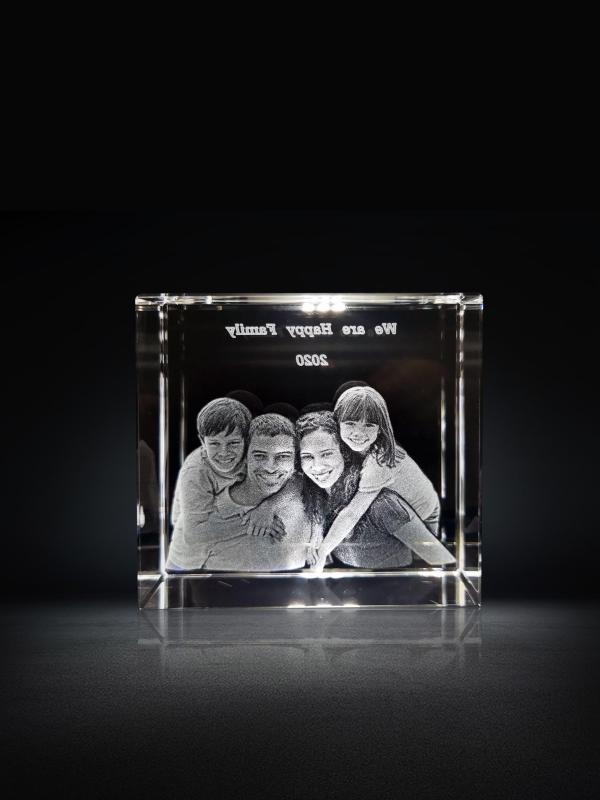 Personalized Family Photo Etched Engraved into Crystal Customized Gifts 3D Laser Year Anniversary Gift
