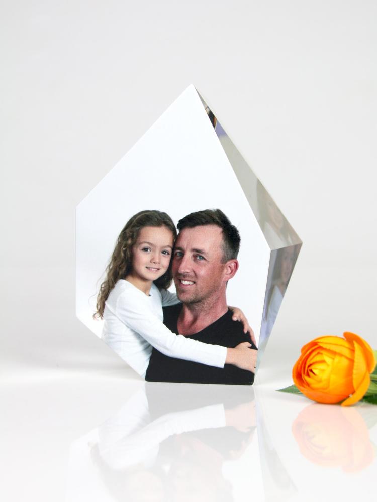 Crystal Personalized Father's Day Gifts Custom Photo Frame Color-Printed Crystal Prestige