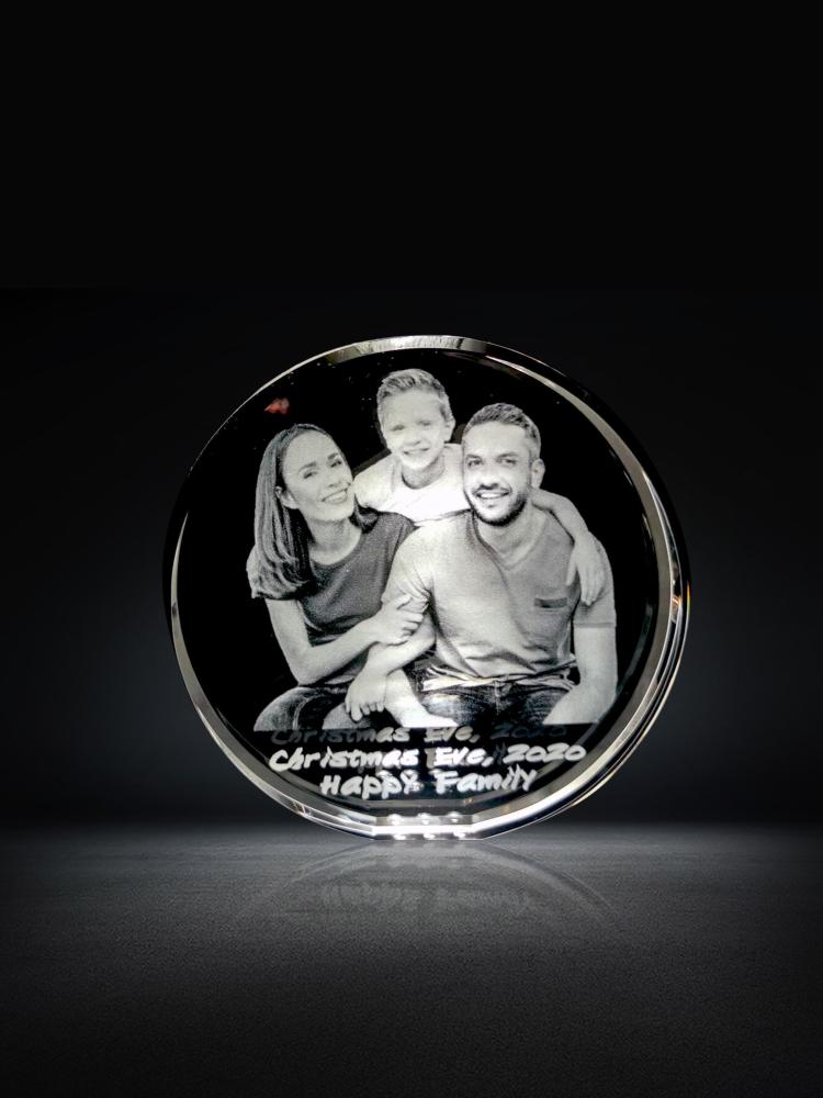 Year Anniversary Gift  Laser Engraved Crystal with Personalized Photo  Family Exchange Gifts Ideas