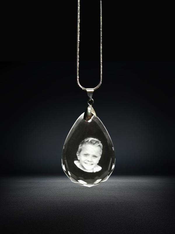K9 Crystal Water Droplet Necklace Birthday Anniversary Custom Necklace with Your Own Photo