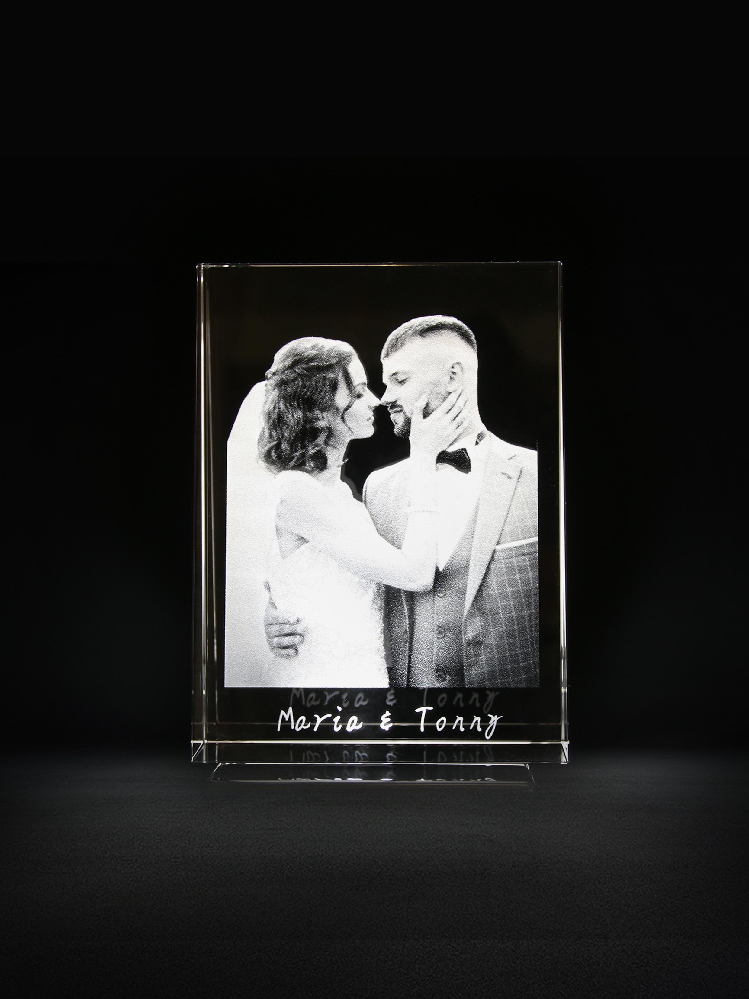 Custom Birthday Gifts 2D Crystal Portrait Frame for Special Holiday Gifts 3D Rectangle Photo