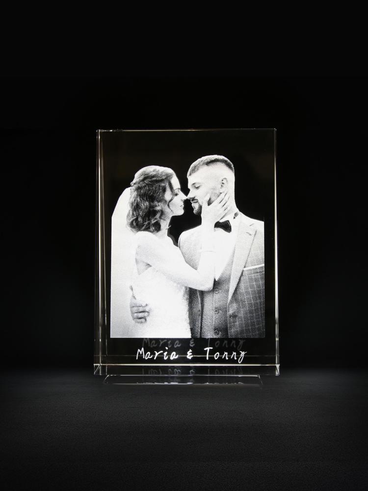 Custom Birthday Gifts 2D Crystal Portrait Frame for Special Holiday Gifts 3D Rectangle Photo