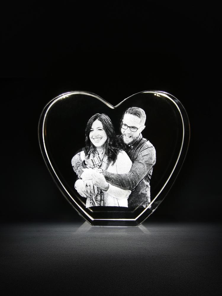 Custom 3D Glass Heart Creative Valentine's Gift Wedding Anniversary Gifts by Year