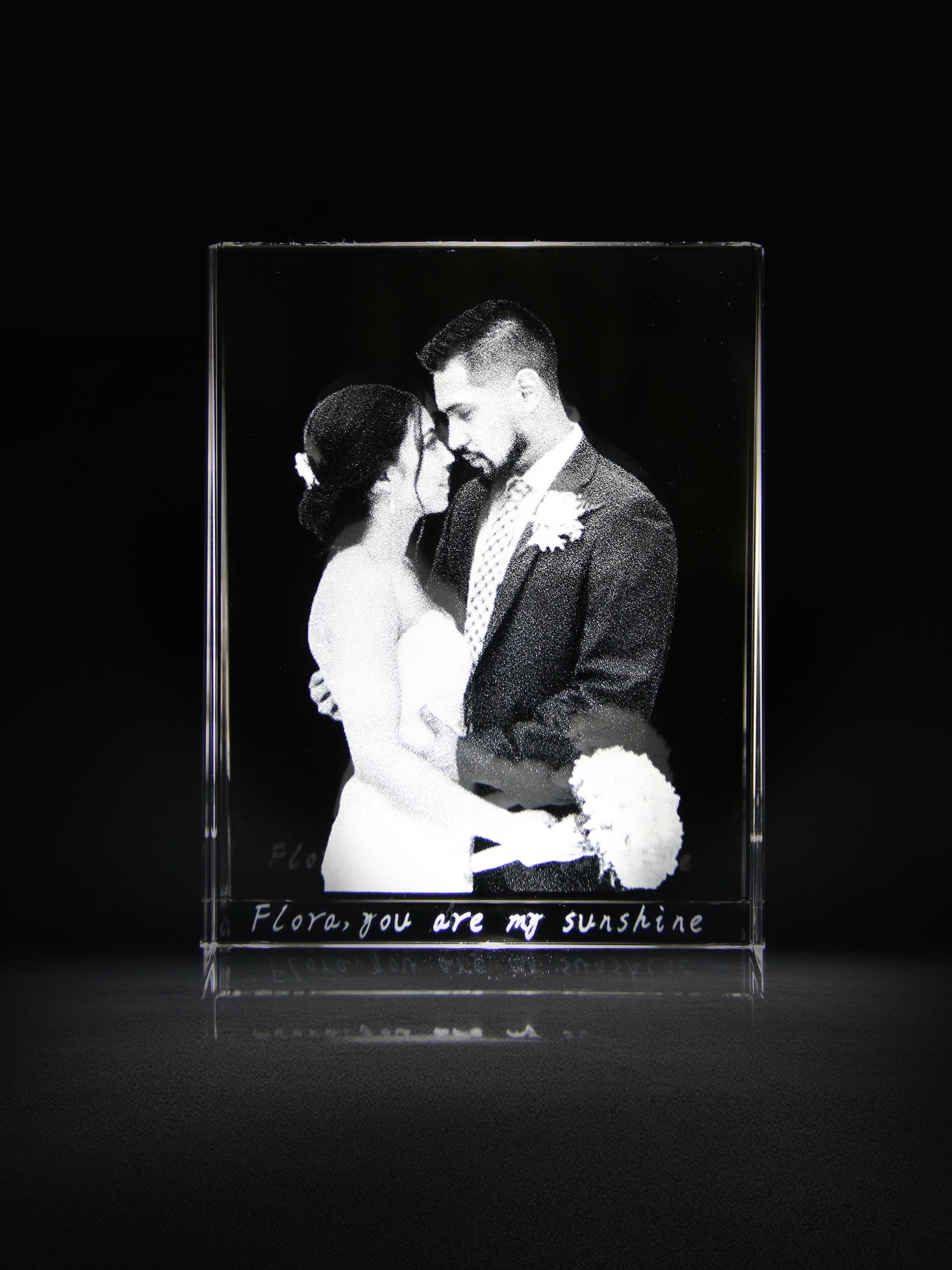 2D Laser Engraving Rectangle Photo Frame Custom Wedding Anniversary ...