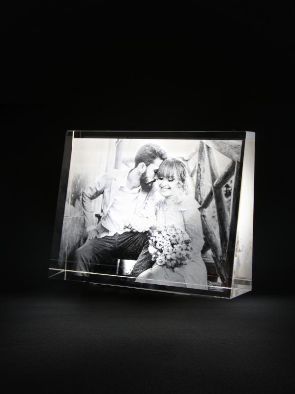 Wedding Gifts 2D Crystal Plate Landscape for Valentine's Day 3D Anniversary Picture in Glass