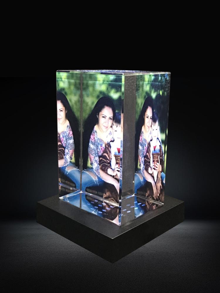 Personalized Mother's Day Gifts Crystal Cube Color-Printed Photo Crystal Frame