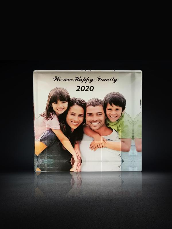 Family Photo Frame Cube Glass Picture Gifts Customized with Your Own Photo