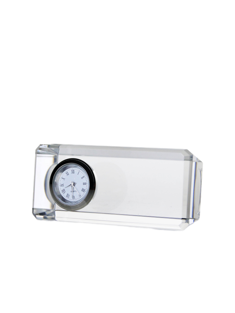 Custom Christian Teacher Appreciation Crystal Gift with Clock on