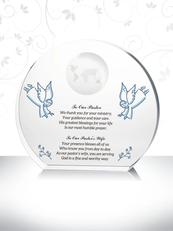 Circle Pastor & Wife Anniversary Award 10th Year Wedding Anniversary Custom Birthday Gifts for Pastors