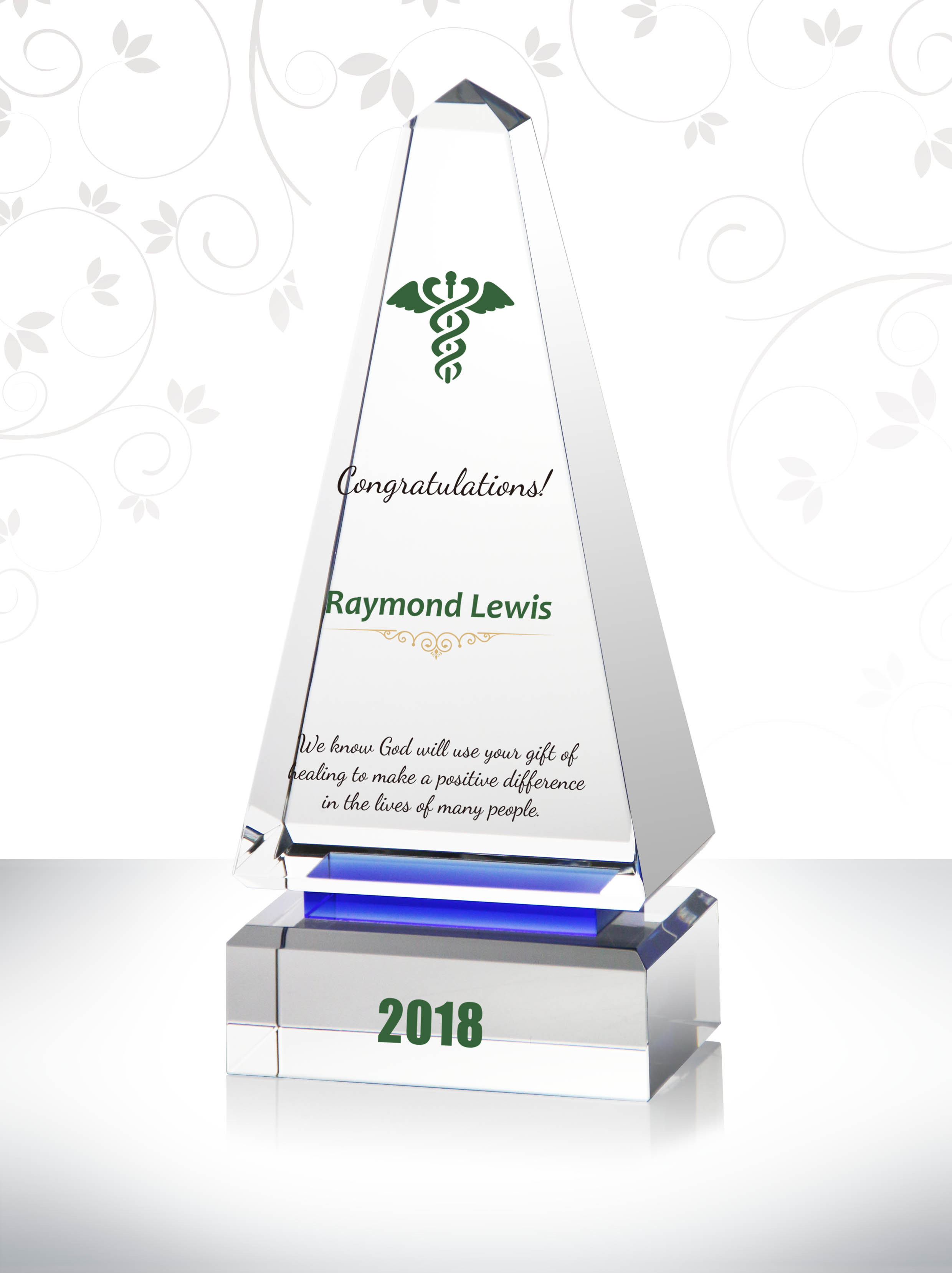 Clear Crystal Tower Nurse Graduation Congratulation Trophy