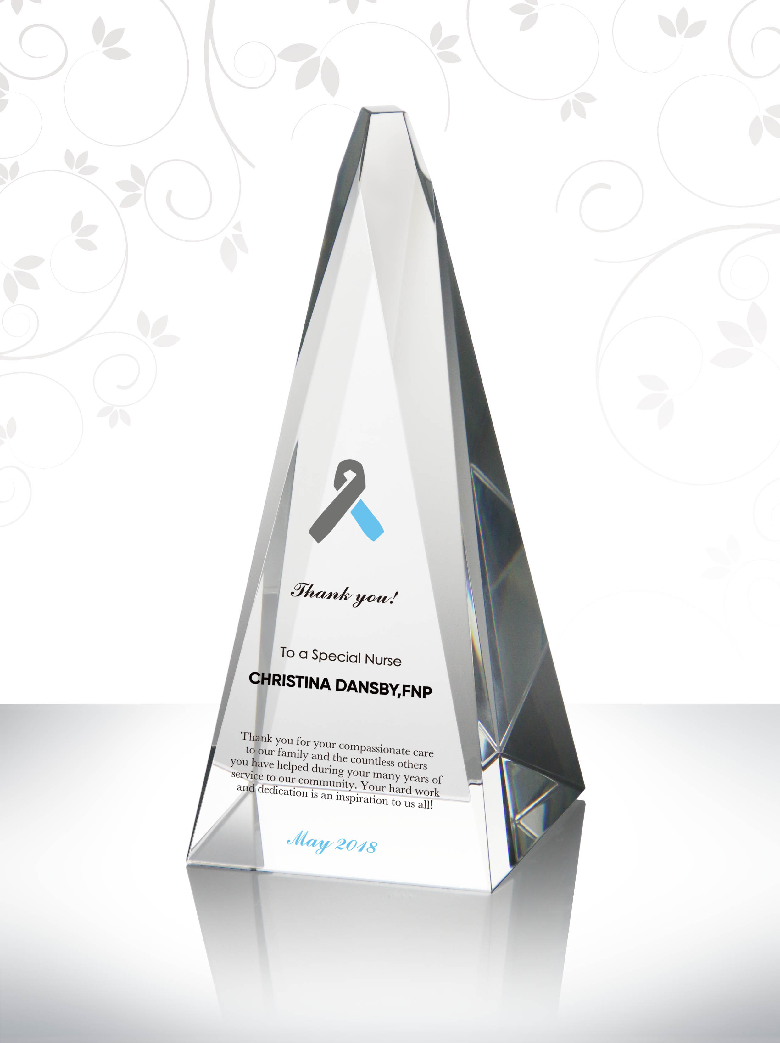 Custom Crystal Peak Inspiring Nurse Appreciation Gift