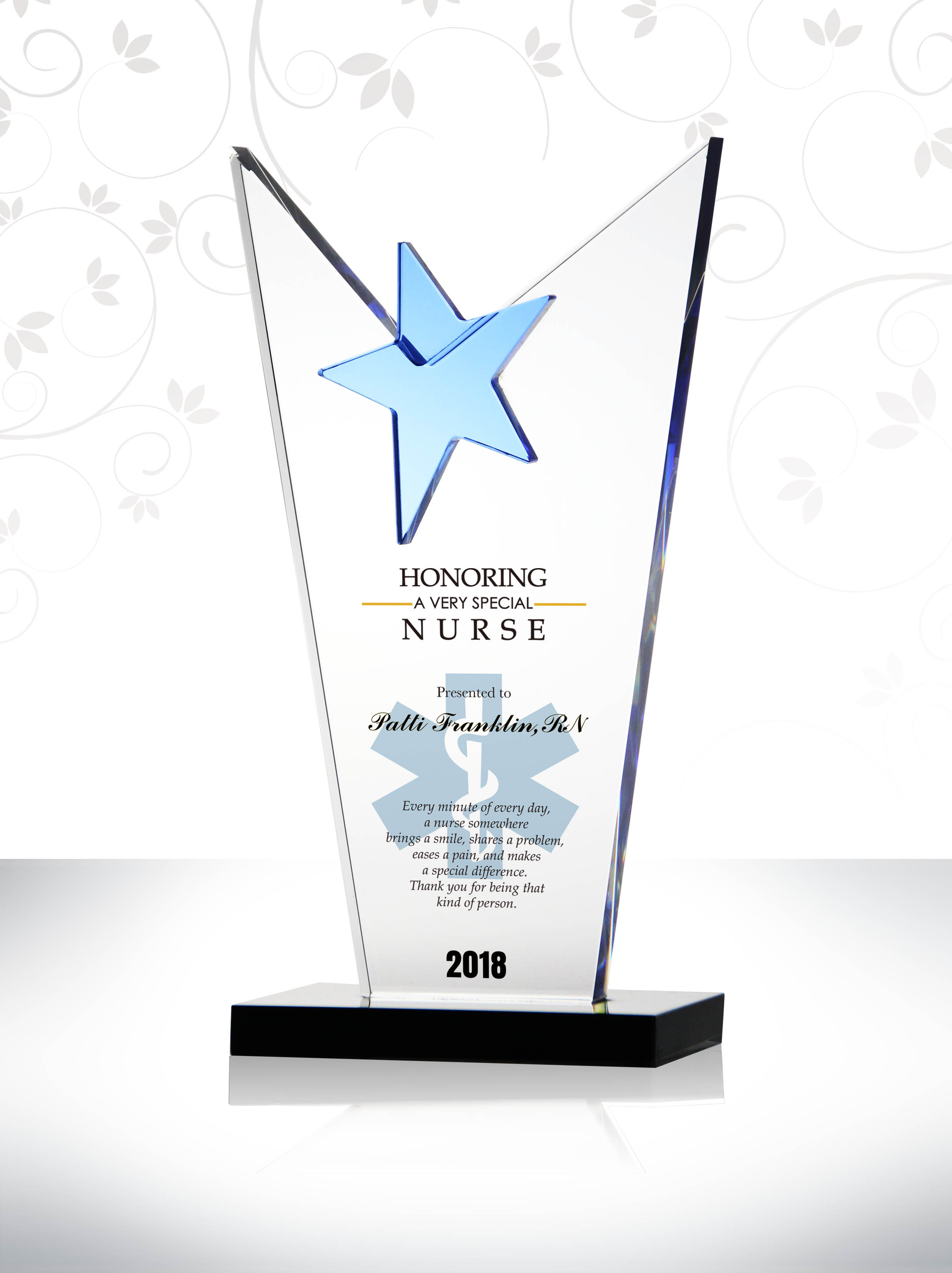 Blue Star Crystal Triangle Nurse Excellence Service Contribution Award