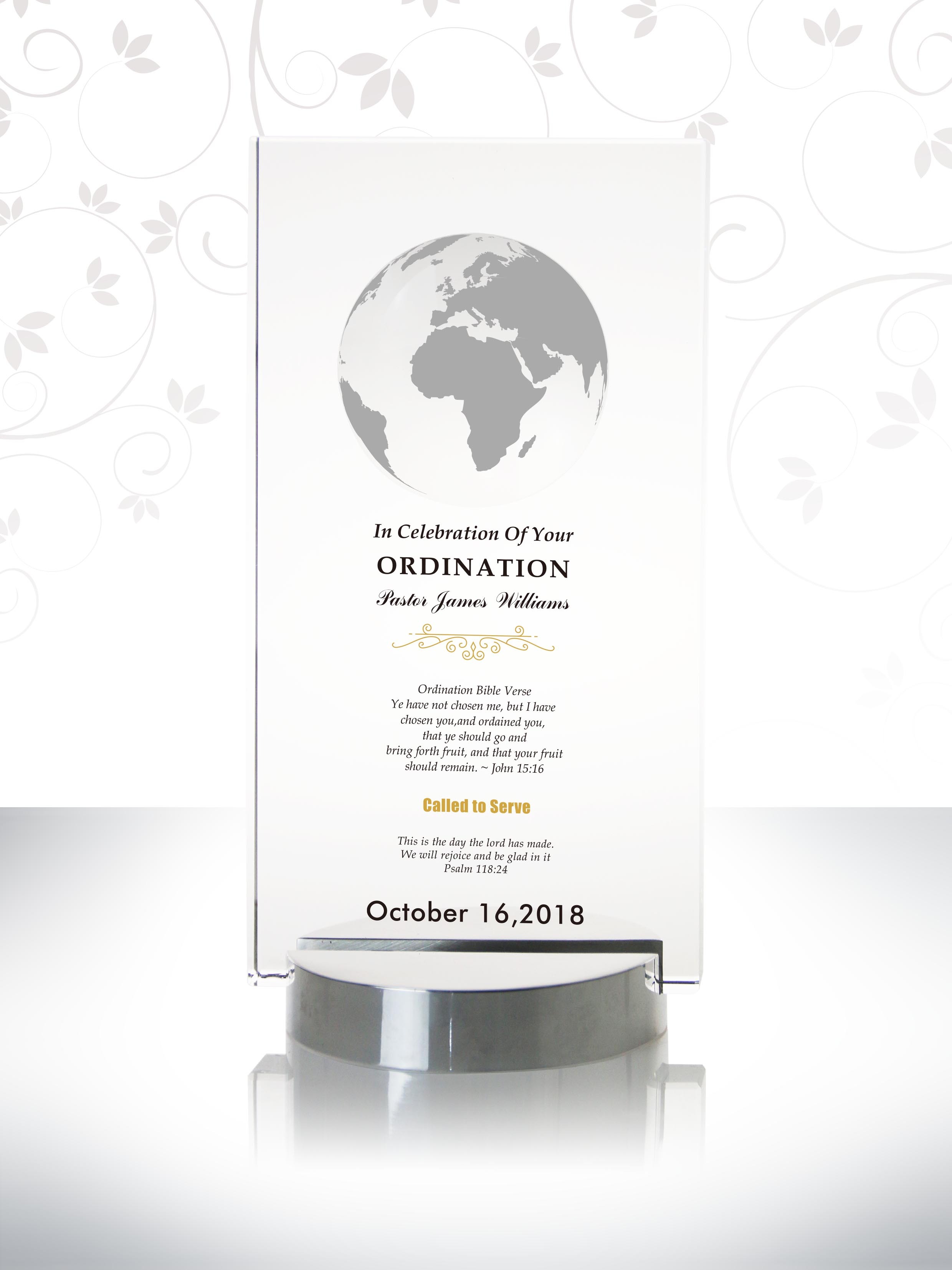 “Called To Serve” Ordination Gifts Custom Retangle Pastor Anniversary Gifts Happy Pastor Anniversary Ideas