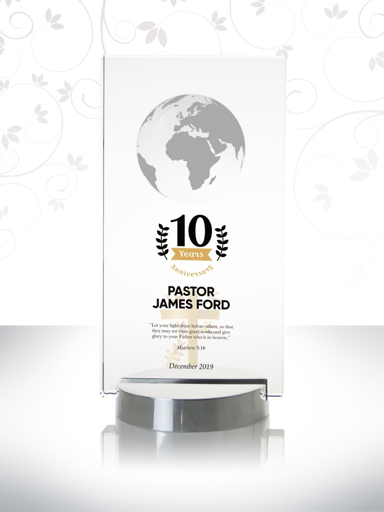 10th Anniversary Gifts for Pastor Words to Honor Pastor's Wife Custom  Crystal Pastor Appreciation Plaque Ideas
