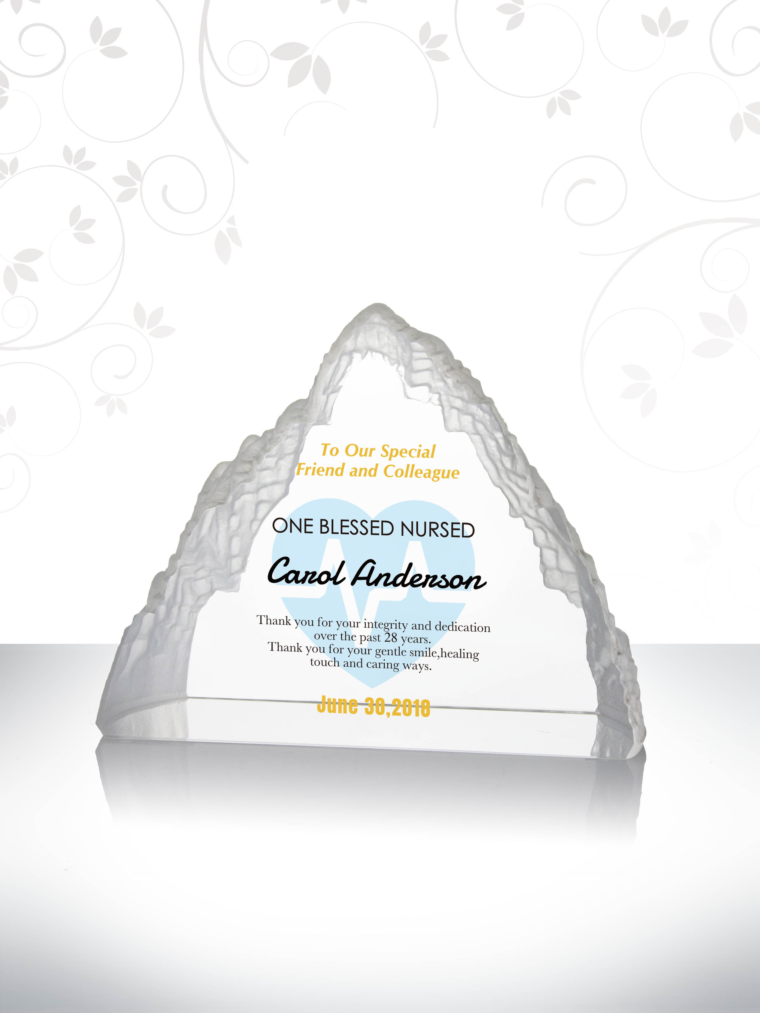 Mountain Retiring Nurse Thank You Gift Memento Plaque