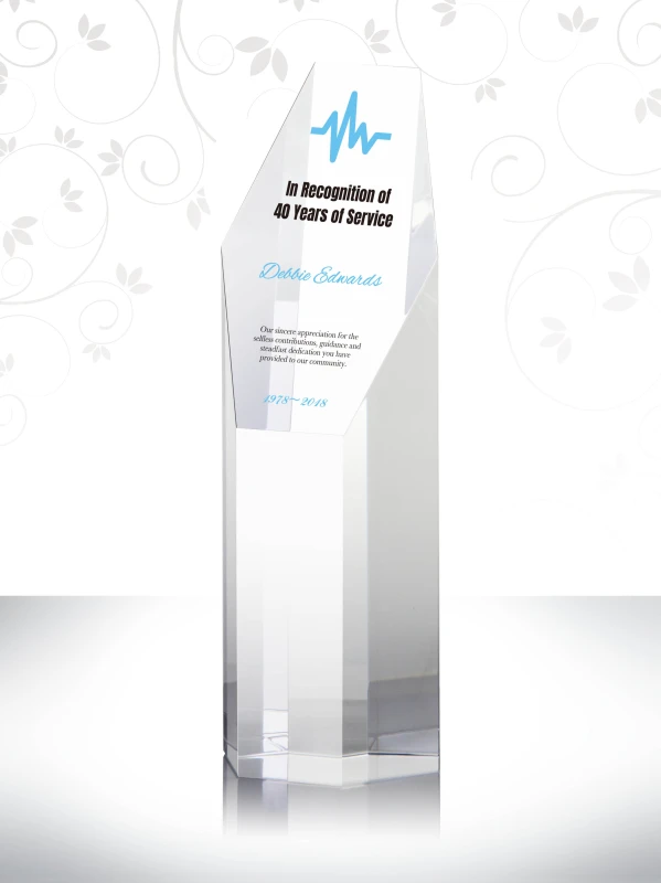 Hexagon Shape Personalized Crystal Nurse Retirement Recognition Plaque