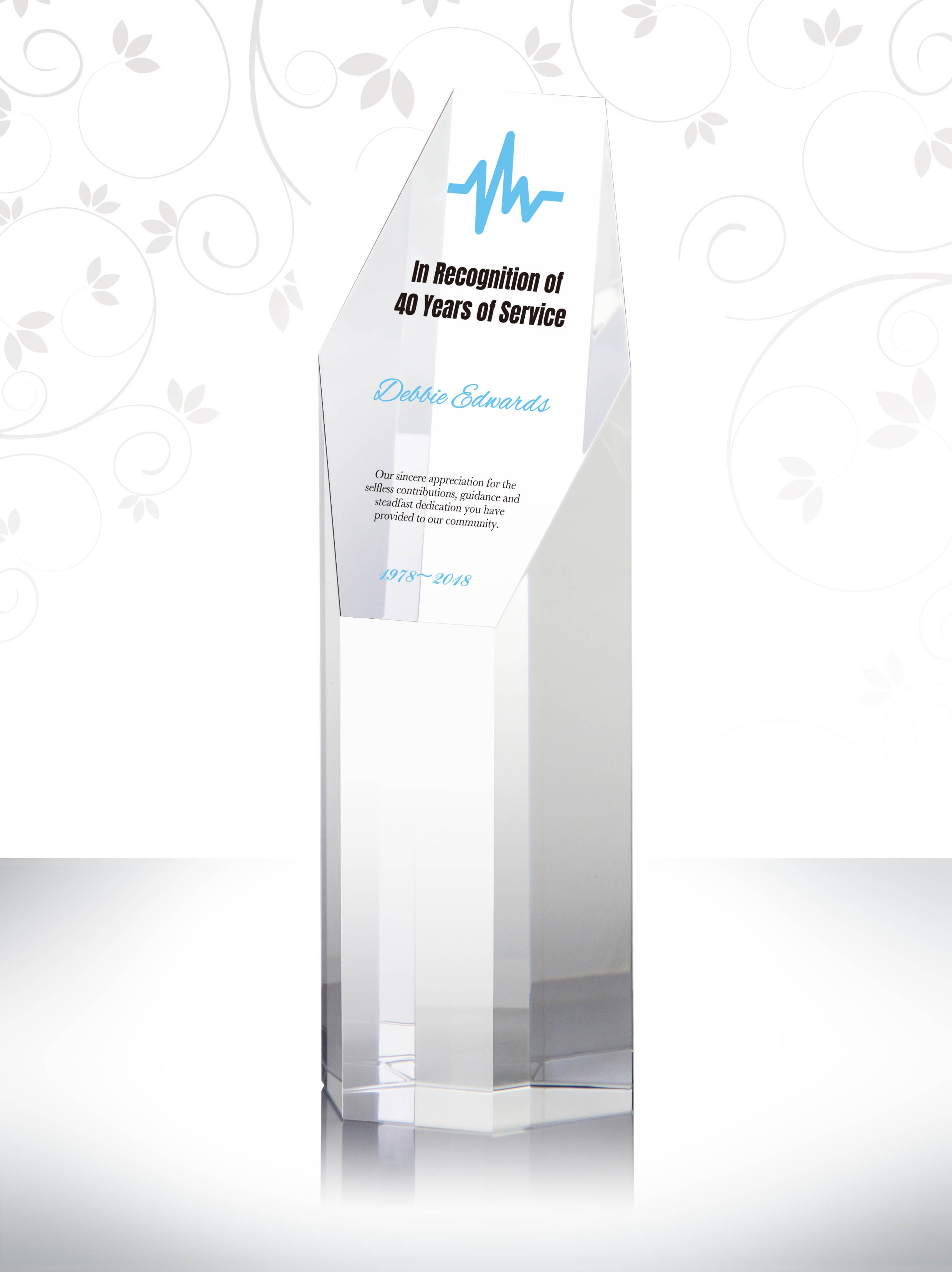 Hexagon Shape Personalized Crystal Nurse Retirement Recognition Plaque