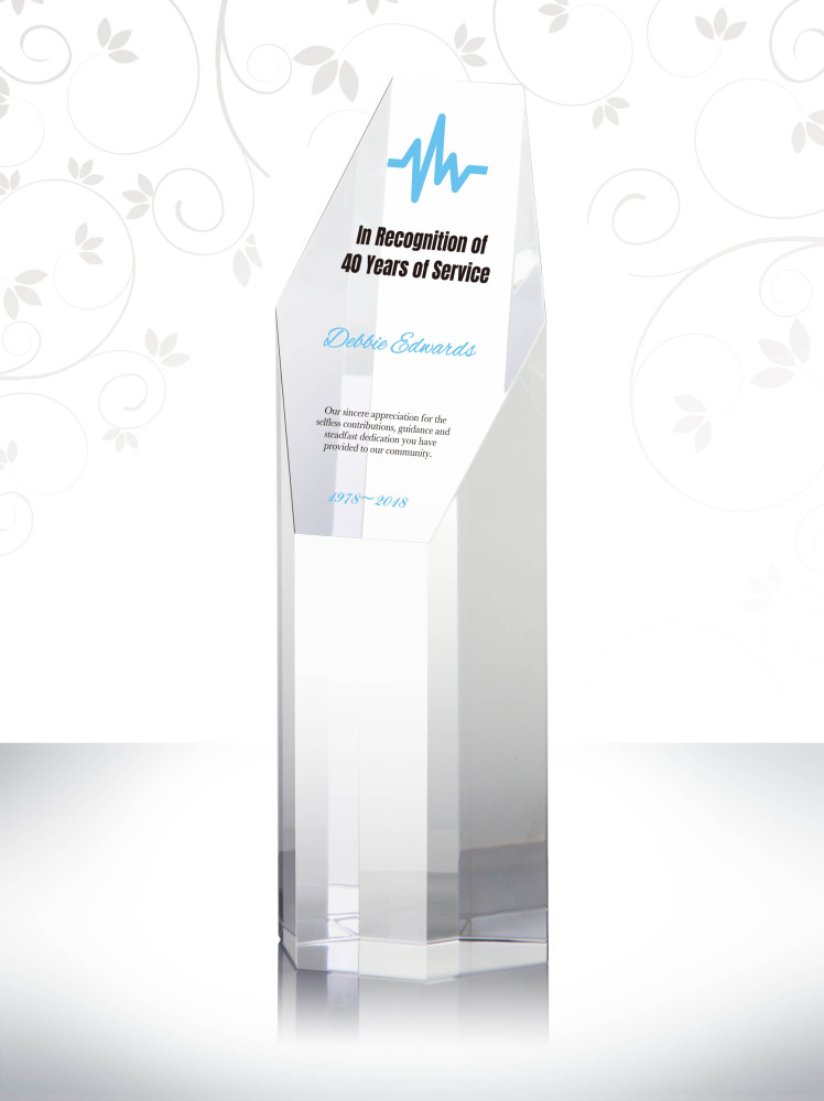 Hexagon Shape Personalized Crystal Nurse Retirement Recognition Plaque