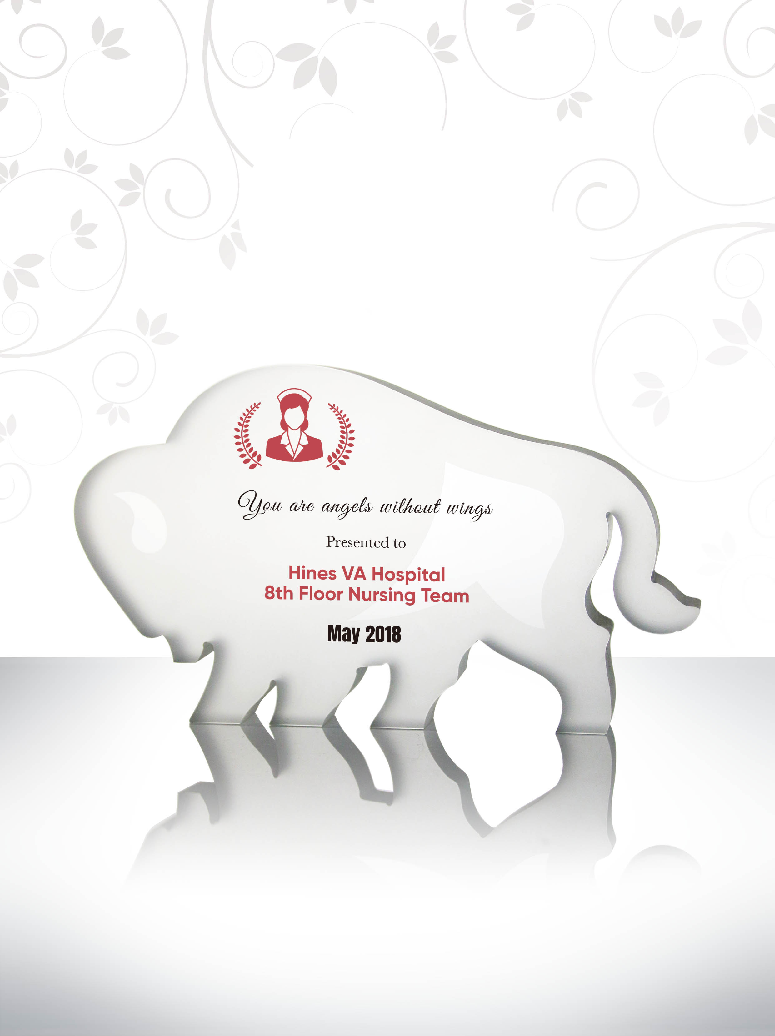 Bull Shape Crystal Nurse Outstanding Recognition Trophy Gift