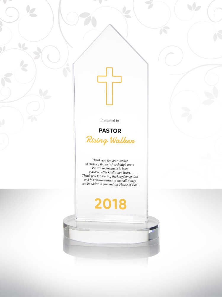 Unique Custom Crystal Gifts for Pastors Church High Mass Memorial Mementos