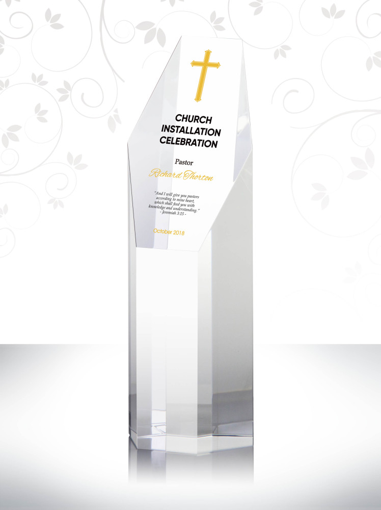 3D CRYSTAL MAGIC Custom Church Inauguration Gift Plaque Retirement Mementos for Pastors