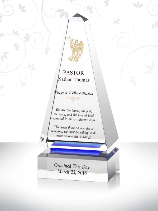 Crystal Episcopal Ordination Gift Appreciation Quotes for Pastor and Wife Personalized Ordination Ceremony Keepsake