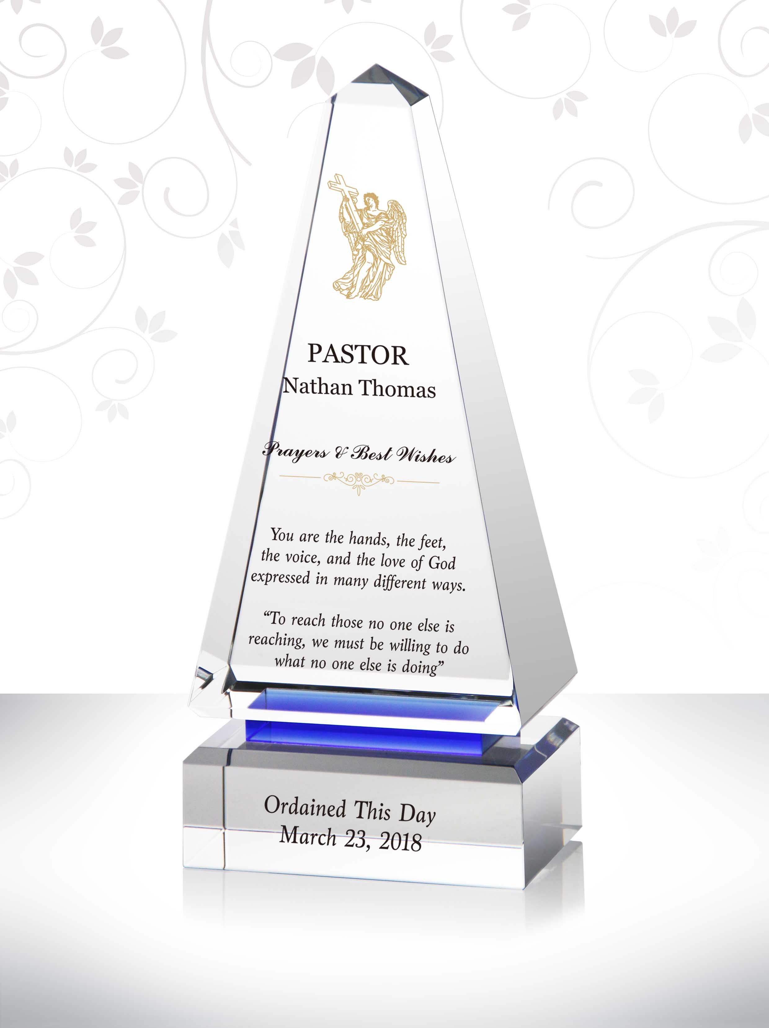 Crystal Episcopal Ordination Gift Appreciation Quotes for Pastor and Wife Personalized Ordination Ceremony Keepsake