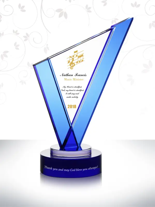 Worship Leader Appreciation Trophy Pastor and First Lady Appreciation Custom Gifts Personalized Crystal Keepsake