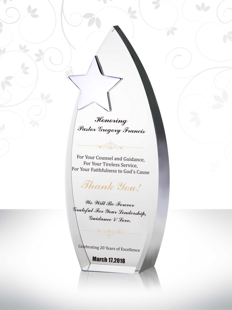 Thank You Oval Gift for Pastors Christmas Gift Ideas for Pastor and Wife Custom Crystal Celebration Trophy