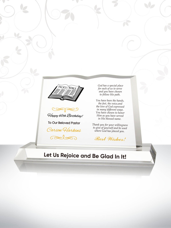 Crystal Birthday Gifts for Pastor Custom Birthday Gift for Pastor's Wife Scripture for Pastor Appreciation