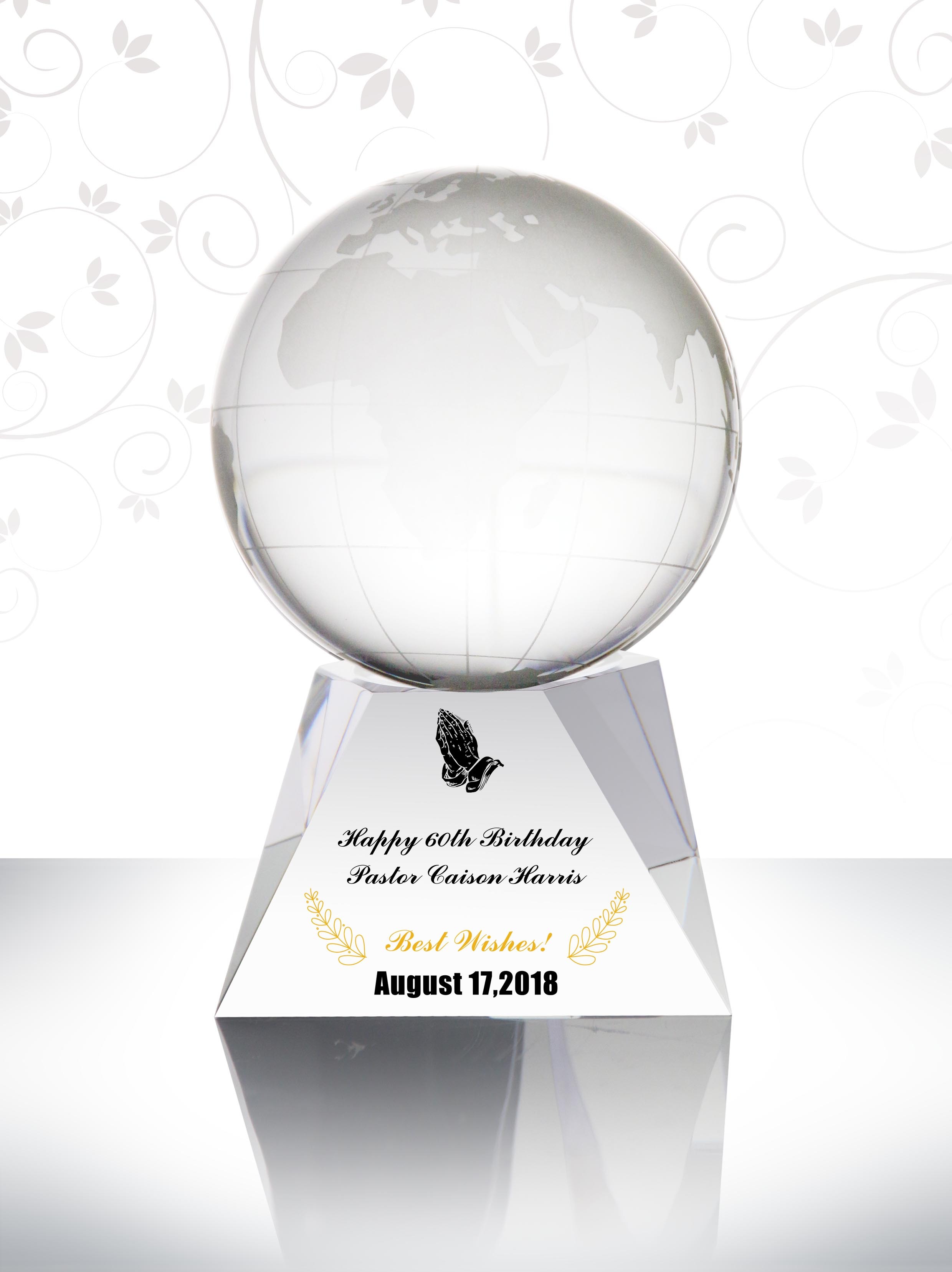 Global Custom Crystal Pastor Birthday Gift Appreciation Present for Pastor 30 Year Anniversary