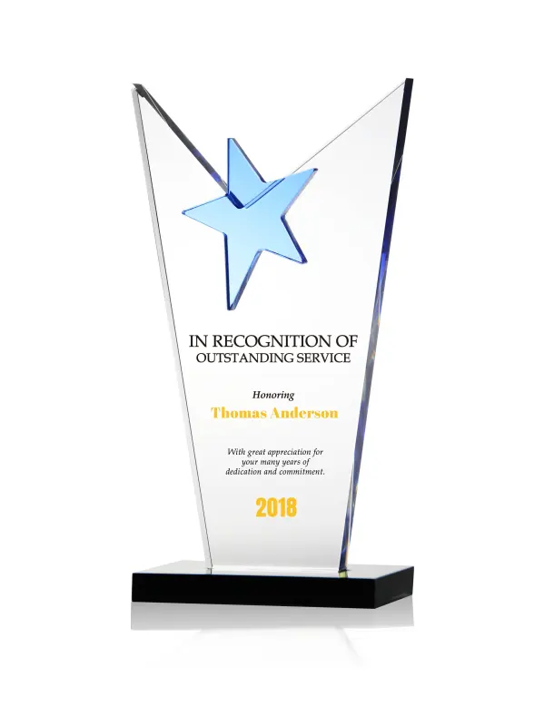 Blue Star Crystal Police Officer Recognition Awards