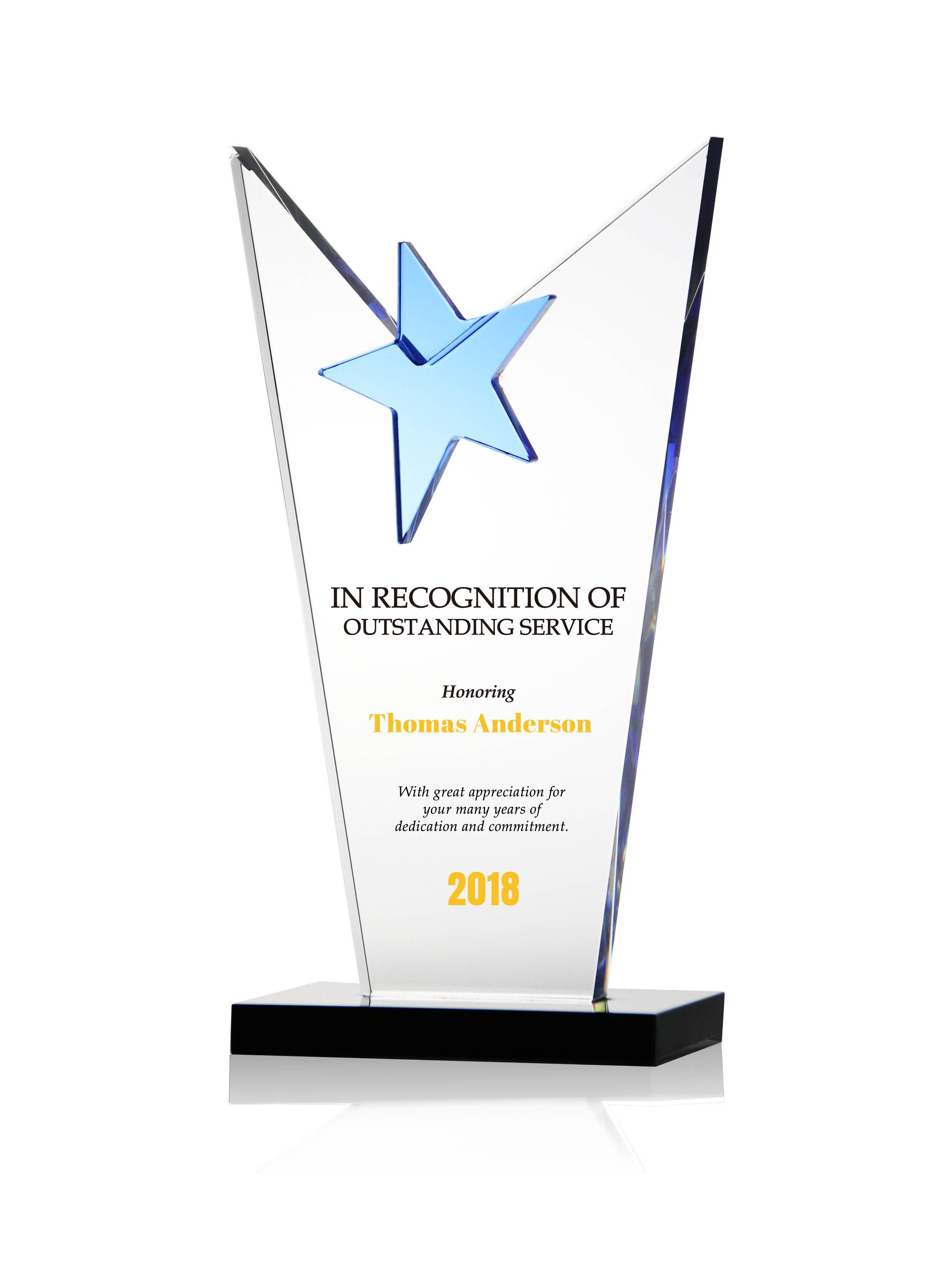 Blue Star Crystal Police Officer Recognition Awards