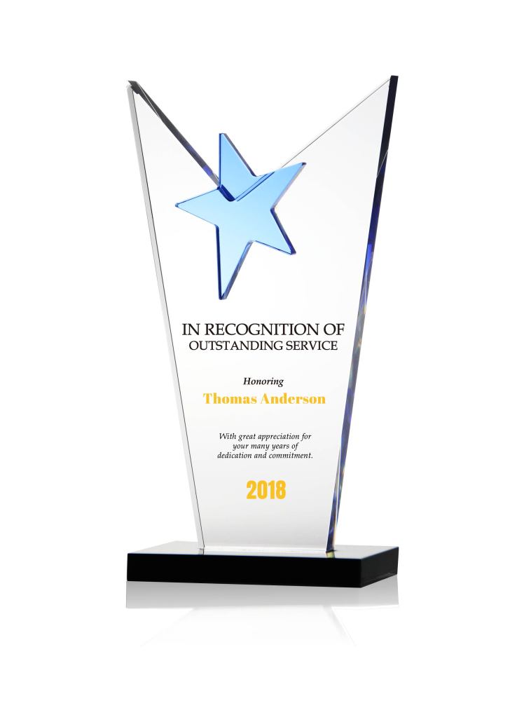 Blue Star Crystal Police Officer Recognition Awards