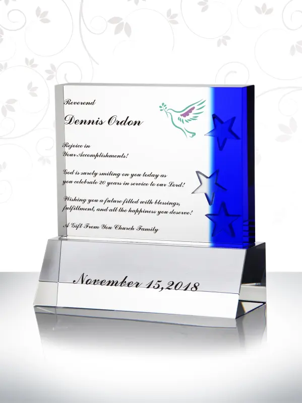 Crystal Pastor Retirement Memento Happy 10 Year Anniversary Gifts Ideas Honoring A Retiring Pastor