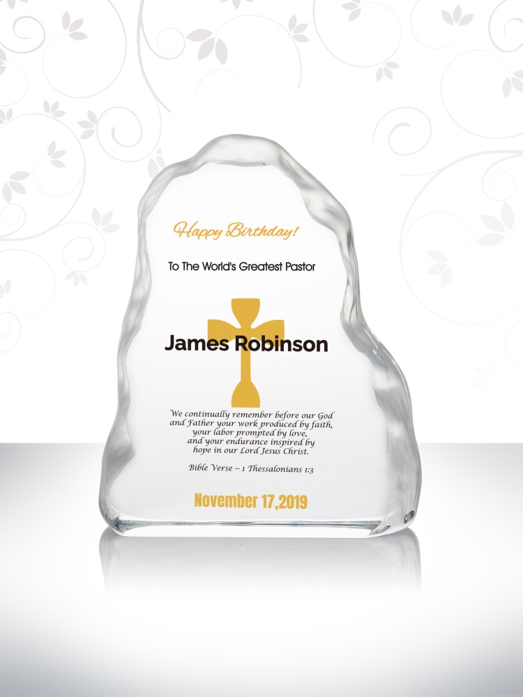 Crystal Iceberg Gift for Pastor's Birthday Personalized Anniversary Gifts Best Crystal Birthday Gift for A Pastor