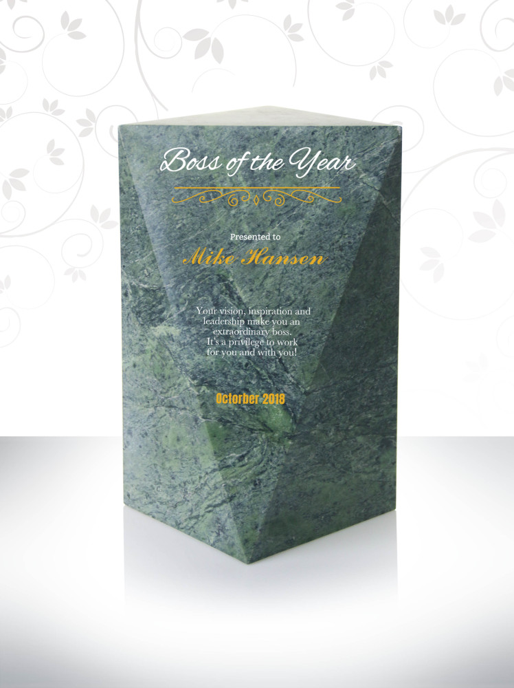 Customized Marble Boss of the Year Award