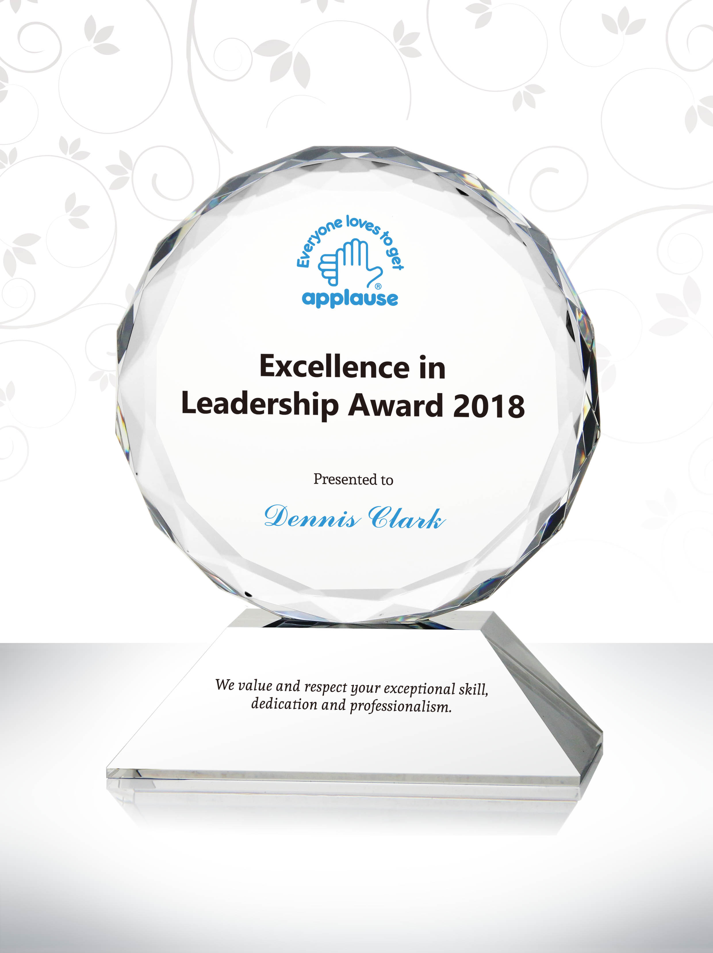 Fame Crystal Mounted Facet Circle Award Plaque