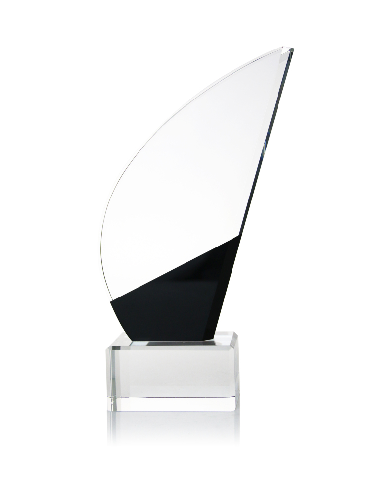 Sailboat Crystal Police Bravery Awards with Custom Logo & Message